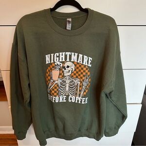 Brand New “Nightmare Before Coffee” Sweatshirt Unisex XL